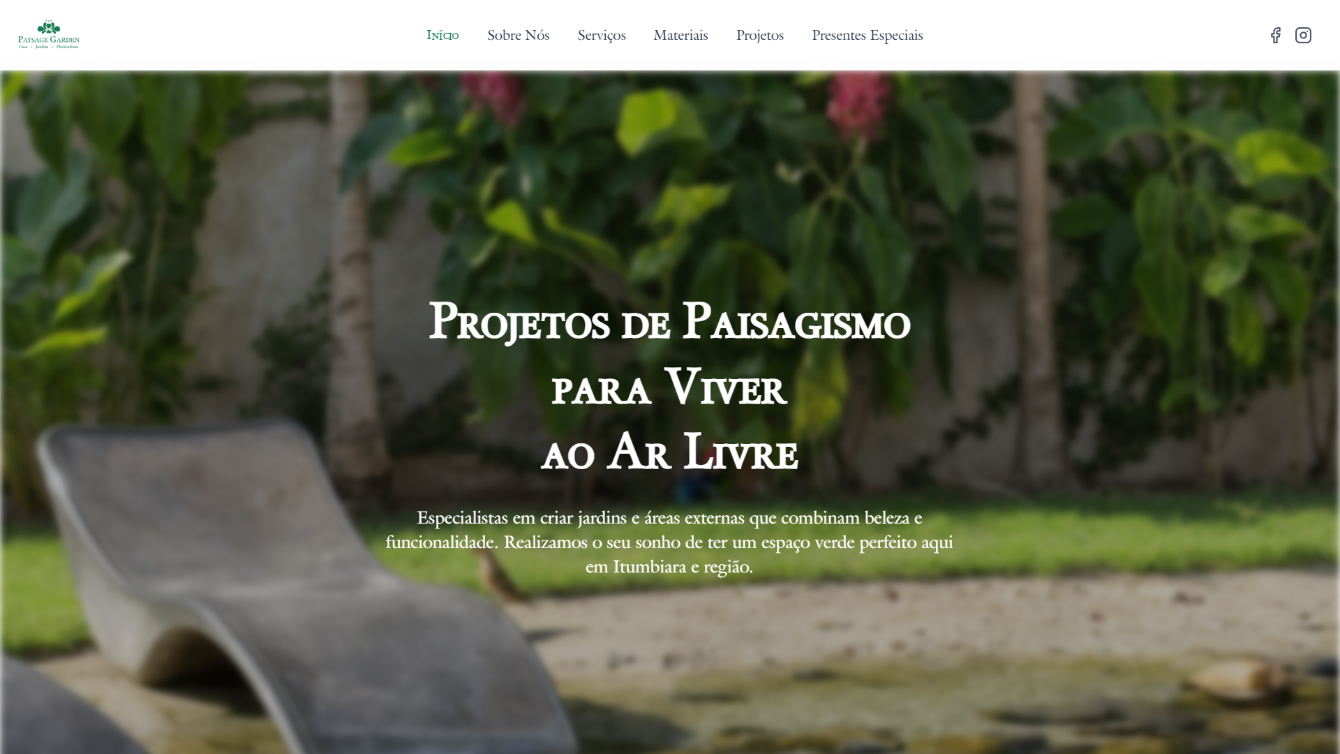 Paysage Garden - Landing Page de Paisagismo